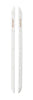 The SANTA CRUZ SLIMLINE HSR BEVELED BOARD RAILS WHITE are two long, white, plastic strips with six holes evenly spaced along each strip. The strips are labeled "Sure Grip" near the top and feature a sleek design.