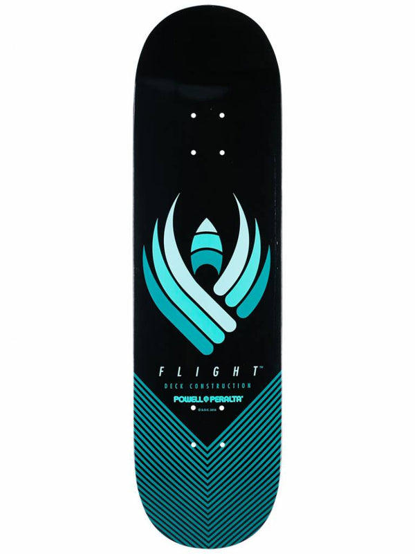 A POWELL PERALTA FLIGHT DECK 8.5SHAPE skateboard with the word flight on it, featuring the innovative FLIGHT DECK technology from Powell Peralta.