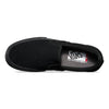 the top view of the black slip on shoe, showing the ultracush insert