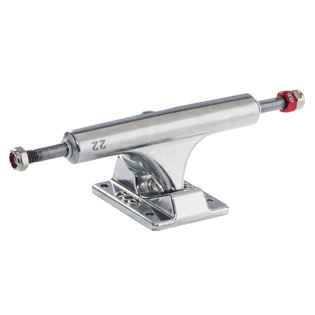 An Ace AF1 Hollow 22 Polished skateboard truck on a white background.