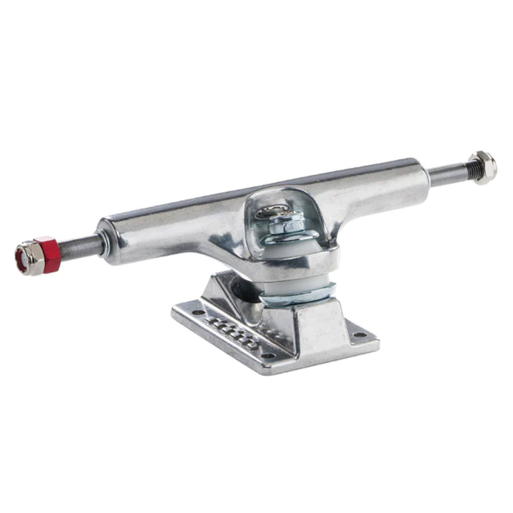 A polished Ace AF1 Hollow 22 Polished (Set of Two) skateboard truck on a white background.