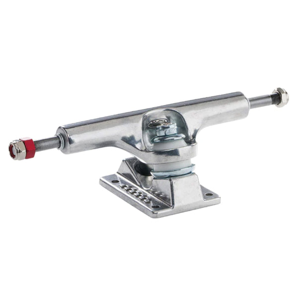 A silver skateboard truck, specifically an ACE AF1 HOLLOW 55 POLISHED (SET OF TWO), on a white background.