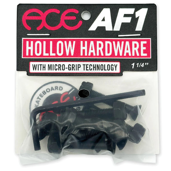 A package of ACE HOLLOW HARDWARE 1 1/4" screws with a black handle.