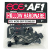 A package of ACE HOLLOW HARDWARE 1" screws and nuts in an ACE package.