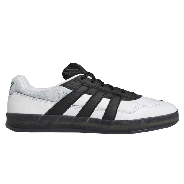 An ADIDAS GONZ ALOHA SUPER KOOLS CLOUD WHITE / CORE BLACK / BOLD GREEN sneaker on a white background.