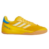 A yellow and blue ADIDAS COPA NATIONALE BOLD GOLD / CLOUD WHITE / BLUE RUSH soccer shoe with bold gold details.