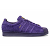 The ADIDAS KADER SUPERSTAR ADV DARK PURPLE / GOLD METALLIC is dark purple.