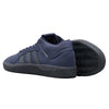 A pair of navy ADIDAS TYSHAWN SHADOW NAVY / CARBON / LEGEND INK shoes with black soles.