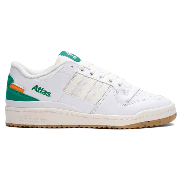 A white and green ADIDAS X ATLAS FORUM 84 LOW ADV sneakers.