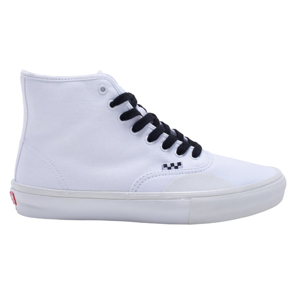VANS SKATE ALLEN X HOCKEY AUTHENTIC HIGH WHITE sneakers with black laces.