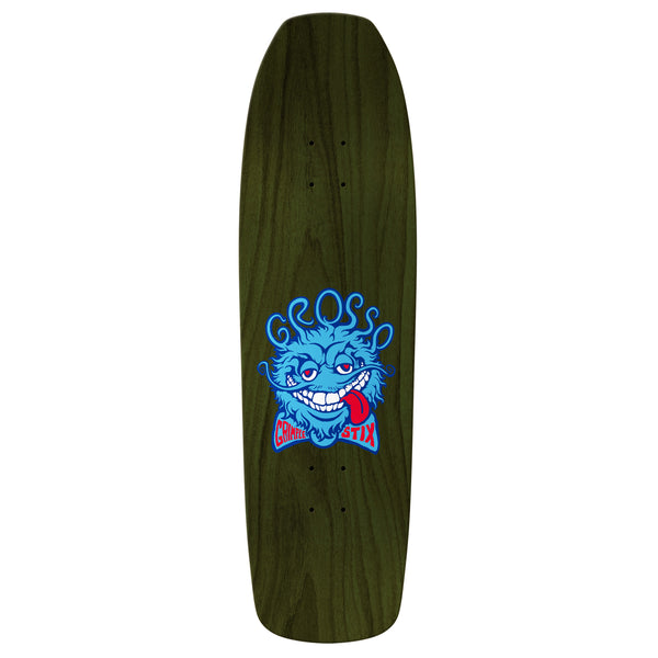 A ANTIHERO GROSSO GRIMPLESTIX BLUE skateboard featuring an ANTIHERO logo.