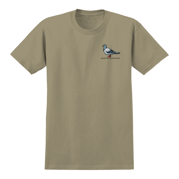 A ANTIHERO LIL PIGEON SARAFI GREEN t-shirt with a LIL PIGEON on it.