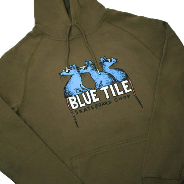 Bluetile Skateboards - Bluetile Skate Rats Premium Hoodie Army Green.