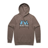 A Bluetile Skateboards Skate Rats Premium Hoodie Musk featuring the Bluetile logo on a brown background.
