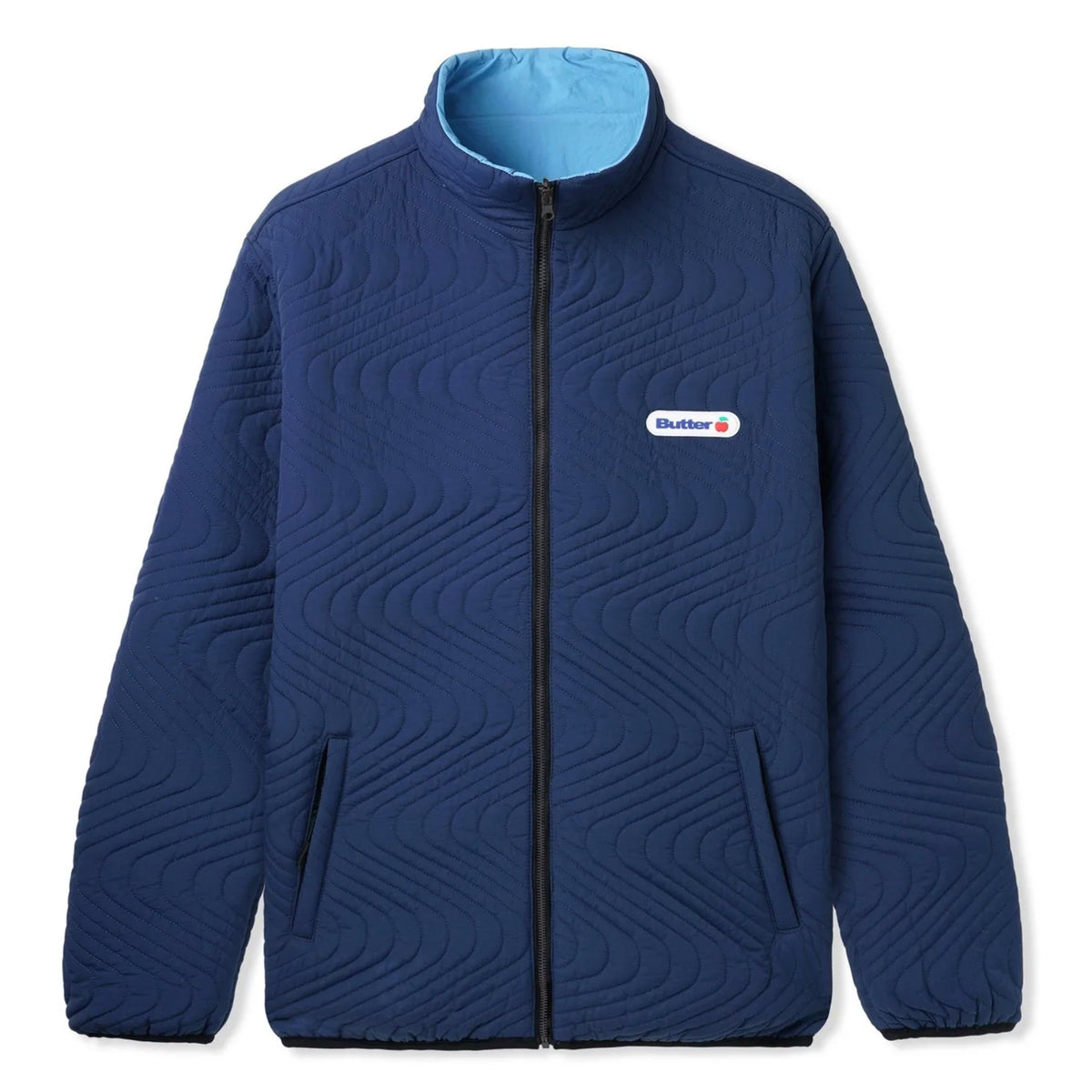 BUTTER GOODS QUILTED REVERSIBLE JACKET NAVY/BLUE– Bluetile Skateboards