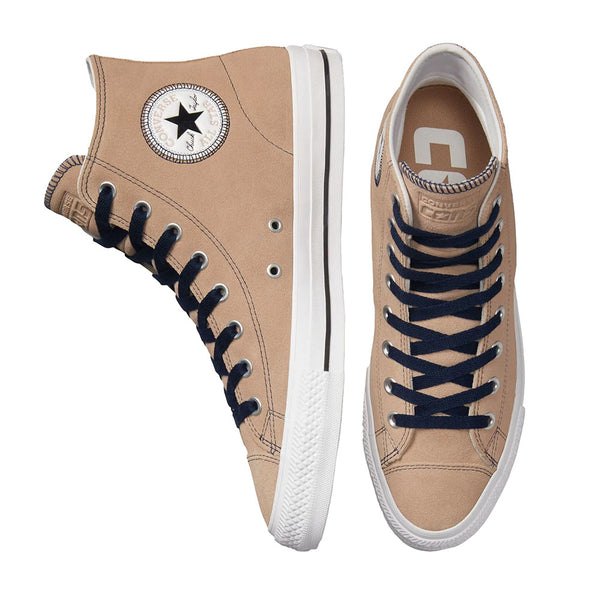 CONVERSE CONS CHUCK TAYLOR ALL STAR PRO HI HEMP/BLACK/WHITE skate shoe.