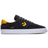 A black and yellow CONVERSE LOUIE LOPEZ PRO OX BLACK/DARK SULFUR sneaker with a star on the side.