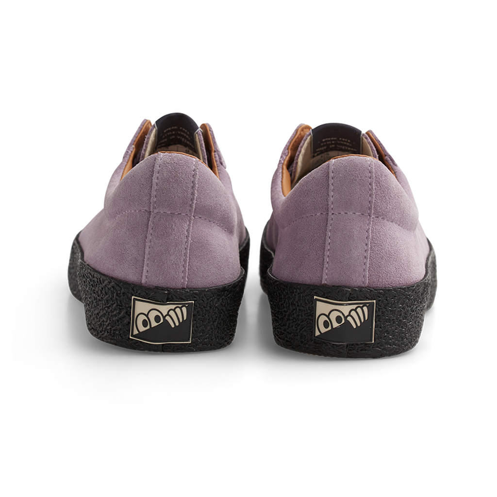 A pair of Last Resort AB VM002 Suede Lo Lilac/Black shoes with black soles.
