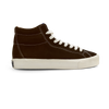A Last Resort AB VM003 Suede Hi Choc Brown/White high top sneaker with white laces.