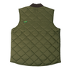 A DICKIES military green vest with a green logo on it.