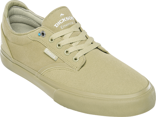 An EMERICA DICKSON TAN tennis shoe with a white sole.