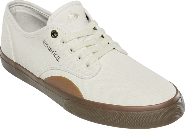 An EMERICA WINO STANDARD ANTIQUE WASH tennis shoe with a brown sole.