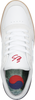 A white shoe with a Korean logo on it. This stylish footwear is from the ES EOS collection, featuring the iconic ES EOS JKWON WHITE / GUM design. The shoe has a comfortable gum sole which provides