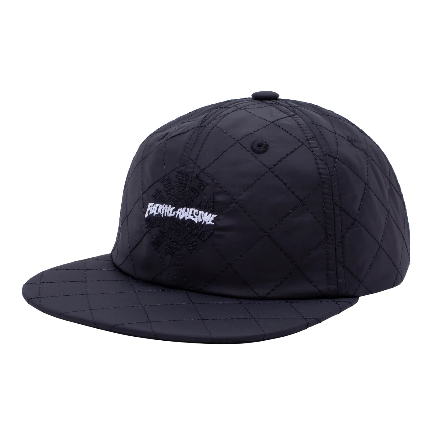 FUCKING AWESOME QUILTED SPIRAL 6 PANEL STRAPBACK BLACK