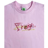 A FROG BUSY FROG TEE PINK TONE with the word FROG on it. (FROG brand)