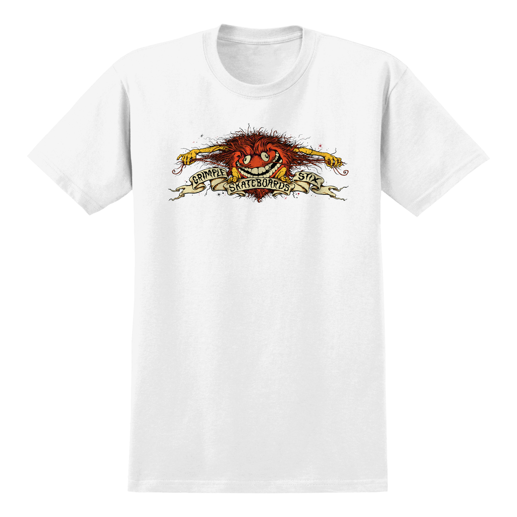 An ANTIHERO GRIMPLE STIX EAGLE TEE WHITE/RED with a skull design.