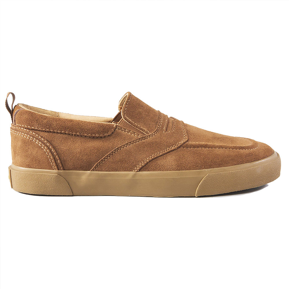 A men's slip on shoe in HOURS IS YOURS COHIBA SL30 TOBACCO / GUM suede.