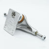 A silver skateboard with INDEPENDENT FORGED HOLLOW STD 159 TRUCKS (SET OF TWO) trucks.