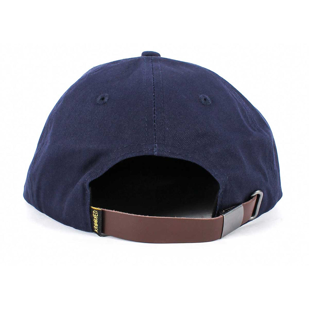 Description: A KROOKED navy baseball cap with a strapback.