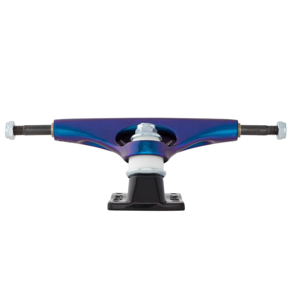 An 8.5" KRUX K5 STANDARD 8.5 KROME CHAMELEON skateboard truck in a chameleon colorway is showcased against a crisp white background.