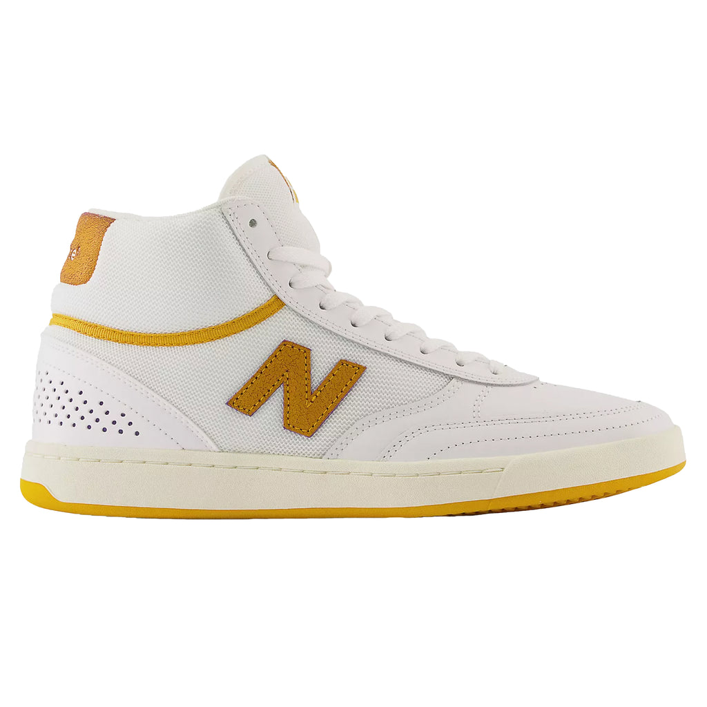 A pair of NB NUMERIC 440 High White/Yellow sneakers.