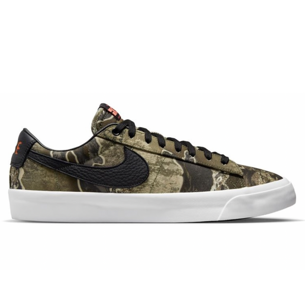 Nike Blazer Low Camo in Black/Safety Orange would be replaced with Nike SB Blazer Low Pro GT in Black/Safety Orange.