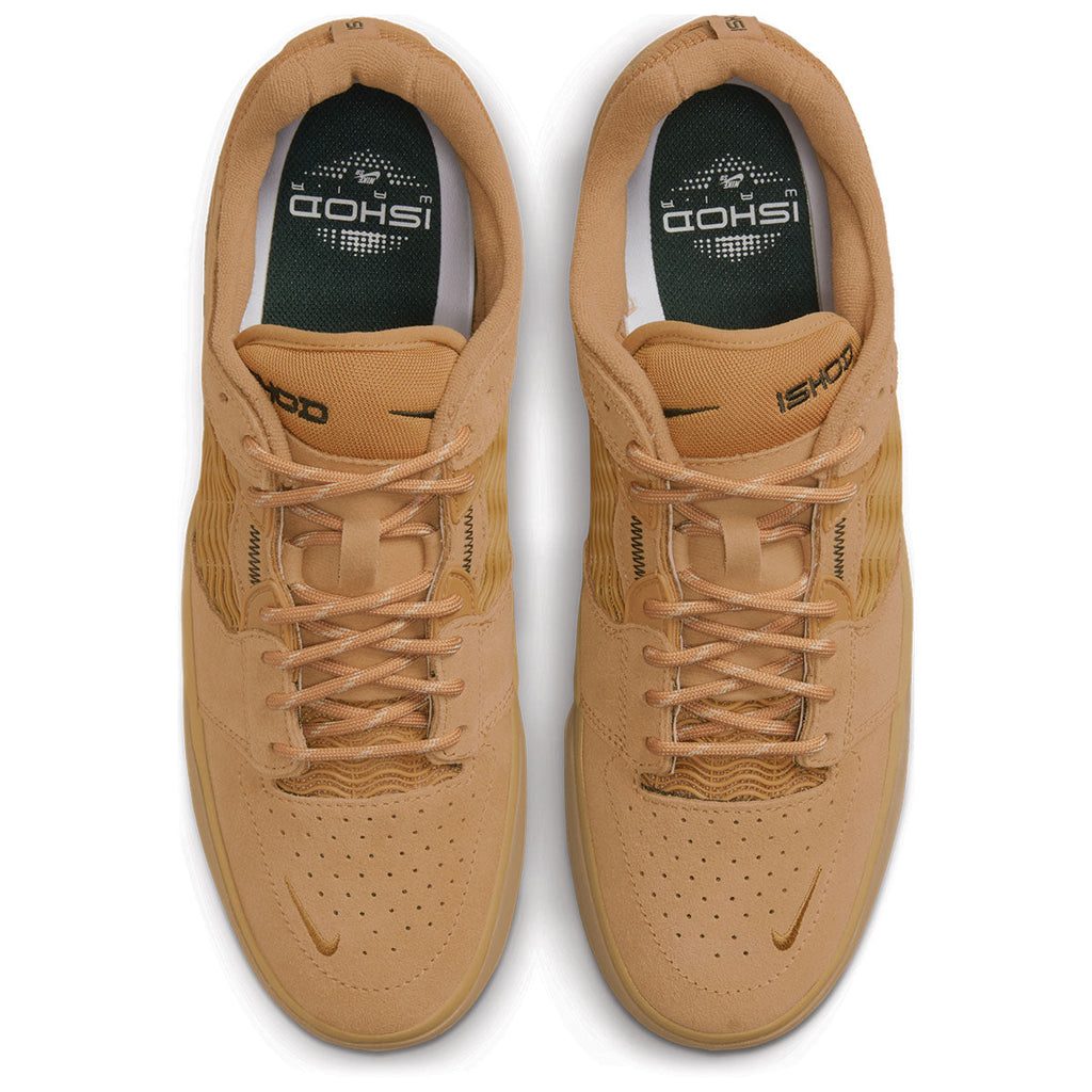 nike SB's rendition of the iconic Nike SB Ishod Flax / Wheat in a tan colorway, featuring a wheat-inspired design.