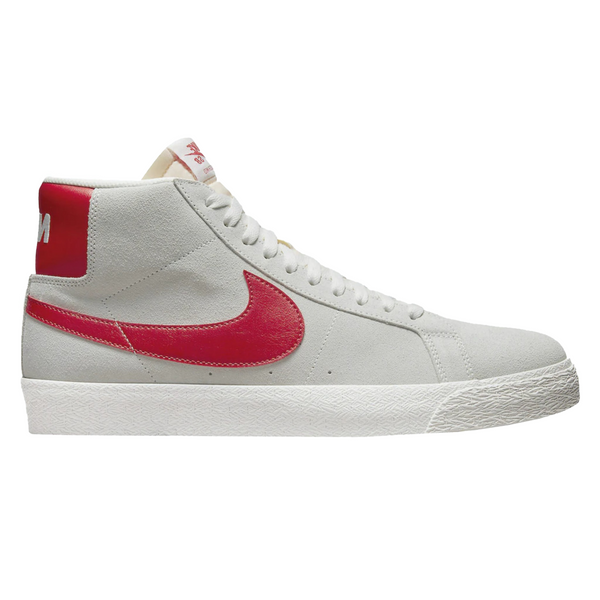 The NIKE SB BLAZER MID SUMMIT WHITE / UNIVERSITY RED in Summit White and University Red combines timeless style with the iconic nike silhouette.