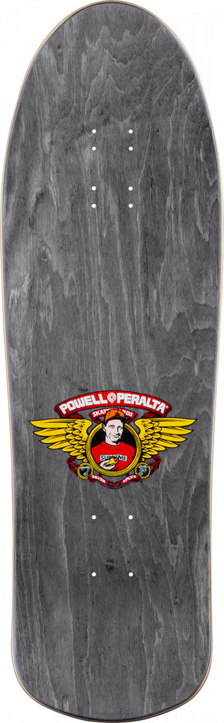 A POWELL PERALTA BUCKY LASEK STADIUM REISSUE skateboard with a Bucky Lasek logo on it.