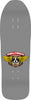 A grey skateboard with a Powell Peralta Frankie Hill Bulldog Reissue logo on it.
