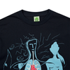 A Frog Phenomenon long sleeve tee navy with a drawing of a woman holding a heart.