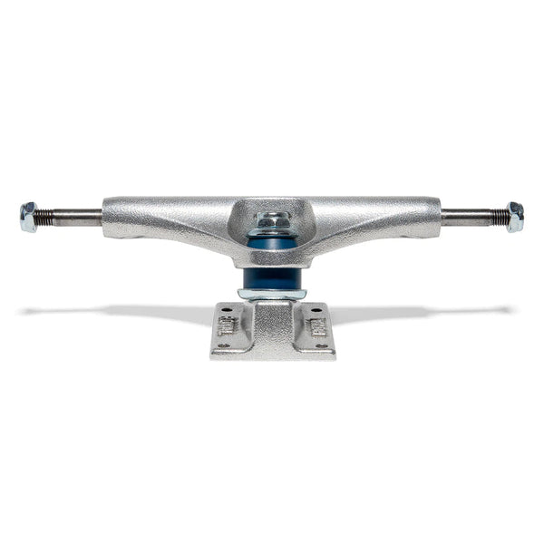 A silver ROYAL skateboard truck with a 8.75" axle on a white background.