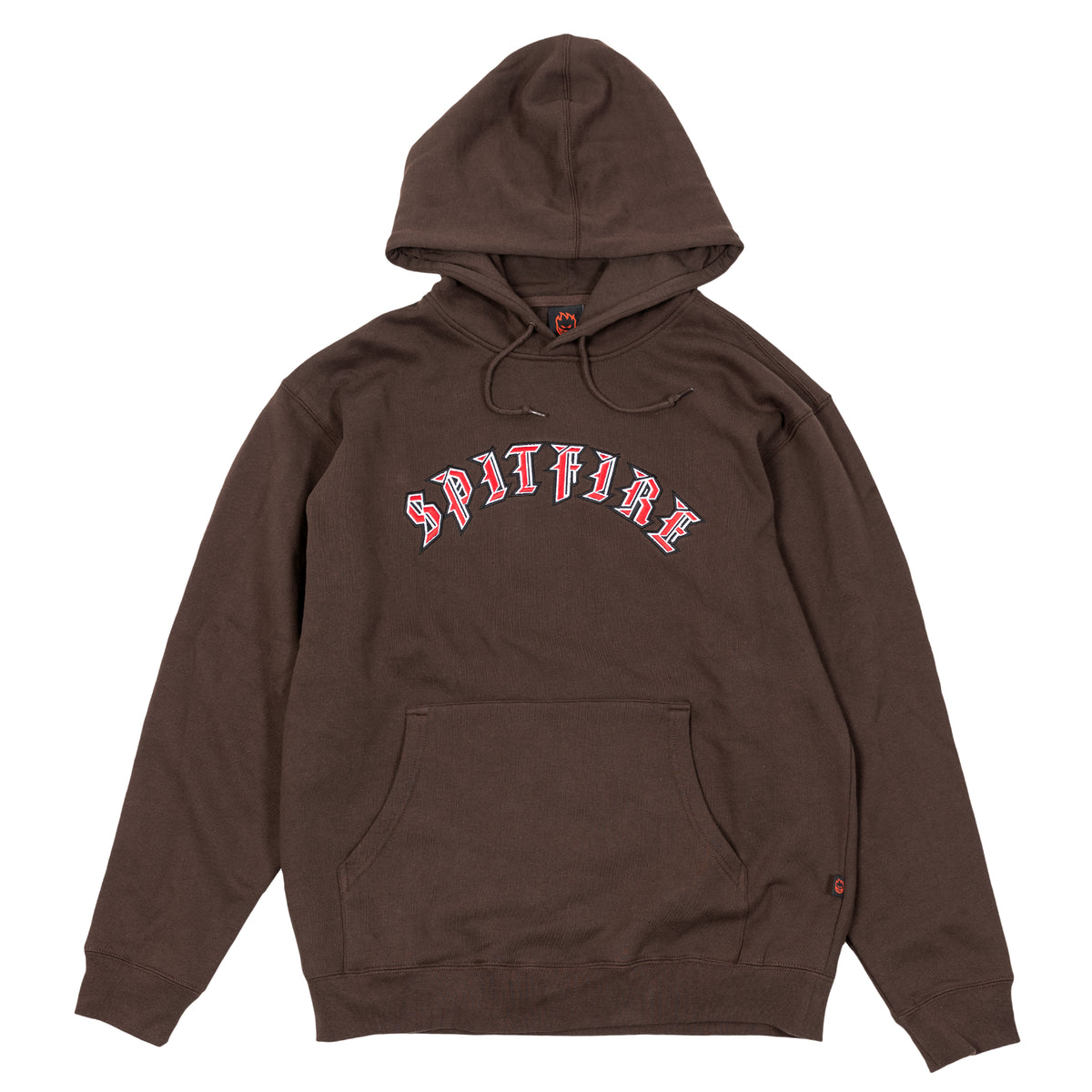 SPITFIRE OLD E EMBROIDERED HOODIE BROWN / RED– Bluetile Skateboards