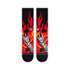 A pair of STANCE SOCKS HOT LICKS BLACK LARGE with hot licks-themed flame design.