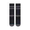 A pair of dark grey STANCE SOCKS JOVEN with lighter grey toe and heel patches and horizontal stripes near the top, placed on a white background.