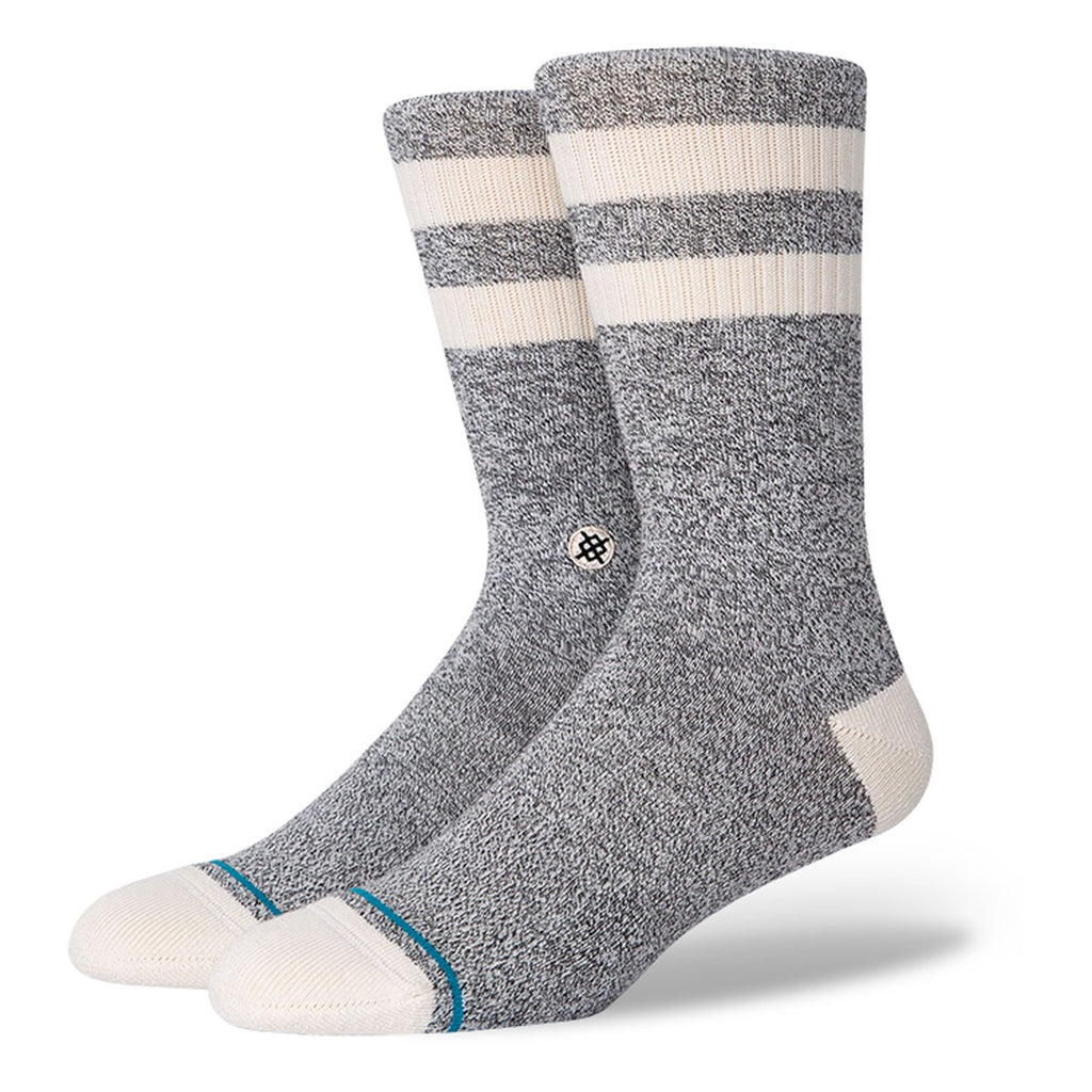 A pair of STANCE SOCKS JOVEN NATURAL LARGE with contrasting heel, toe, and stripe details.