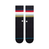 A pair of STANCE SOCKS MALIBOO BLACK FADE LARGE with colorful stripes.