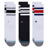 Three packs of STANCE THE BOYD 3 PACK MULTI LARGE socks in white, black, and red.