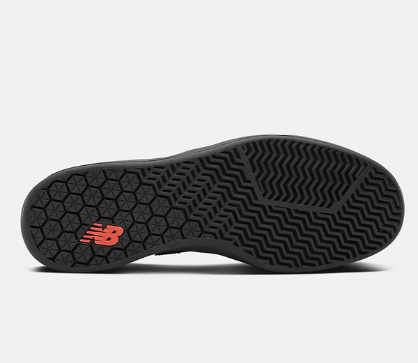 A sleek black NB Numeric TOM KNOX 440 BLACK / ORANGE shoe featuring the iconic 440 design.