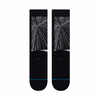 the back of black socks with a galaxy design